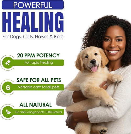 HOLISTIC PET CARE Colloidal Silver for Dogs, Cats & Pet- 20 PPM (1Gal) | Wound Care, Hot Spot Treatment, Skin Relief & Immune Support – All-Natural...